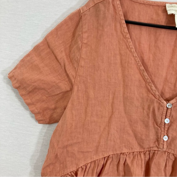 Cynthia Rowley 100% Linen Orange/Peach Dress size Large - Picture 3 of 9